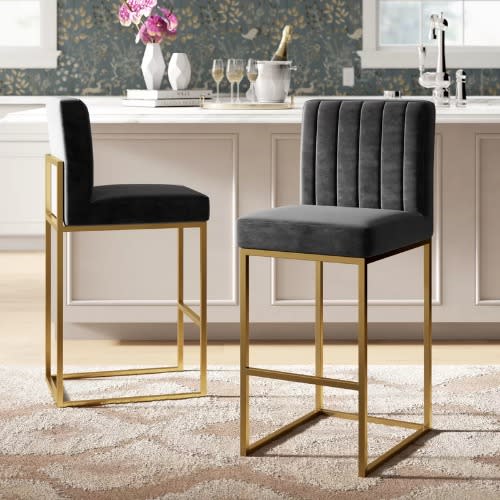 Upholstered Bar Stool - Set Of 2