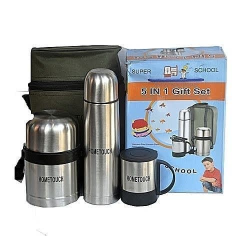 5in1 Kids Lunch Food Flask - Water Flask Mug + Cutleries