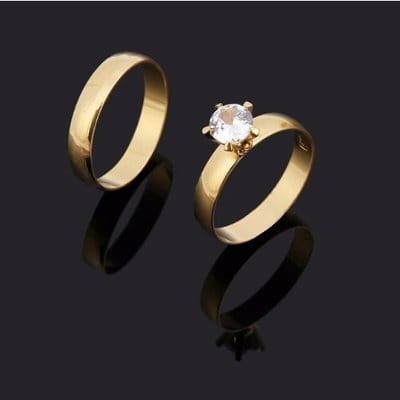Couples Wedding Ring Set - Gold