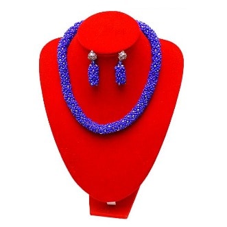 Bead To Bead In One Layer With Seed Blue And Crystal Blue