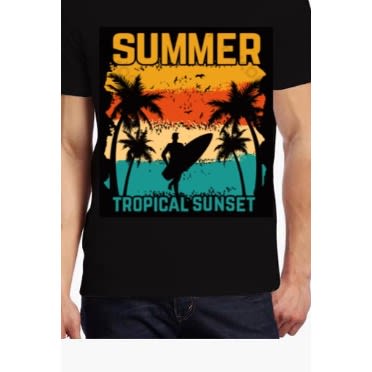 Unisex Printed Summer - Black