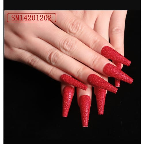 Ballet Coffin Full Cover Long Press-on Nail Tips - Sm14201202 - 24 Pieces