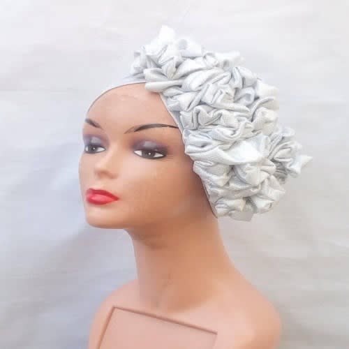 Obaby Side Ruffle Silver Turban