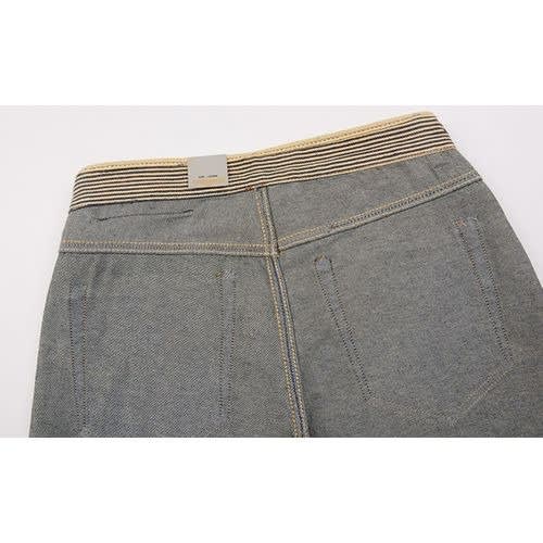 Men's Cropped Ripped Denim Shorts- Blue