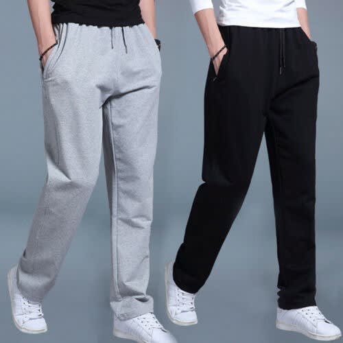 Quality Joggers With Zipper - Black And Grey - 2 Sets