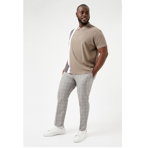 Plus And Tall Skinny Grey Check Trouser