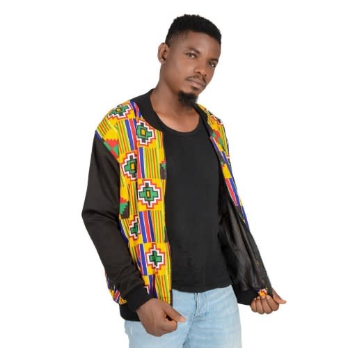 Men's Kente Bomber Ankara Jacket