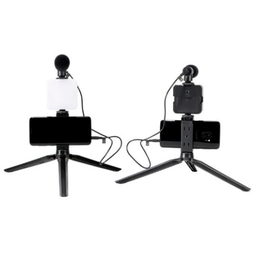 Video log Kit - Video Light + Microphone + Phone Holder + Tripod