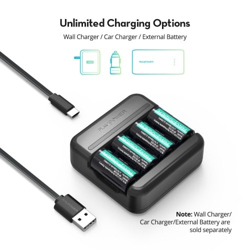 Cr123 Rechargeable Lithium Batteries - 8 Count 3.7v With Battery Charger