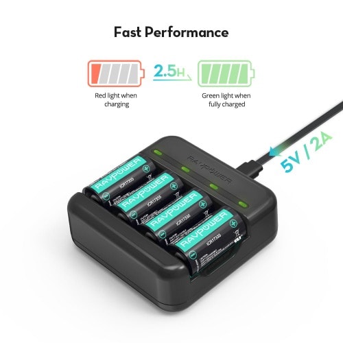 Cr123 Rechargeable Lithium Batteries - 8 Count 3.7v With Battery Charger