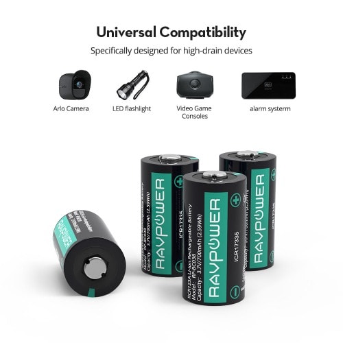 Cr123 Rechargeable Lithium Batteries - 8 Count 3.7v With Battery Charger