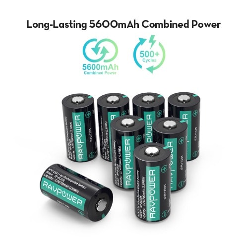 Cr123 Rechargeable Lithium Batteries - 8 Count 3.7v With Battery Charger