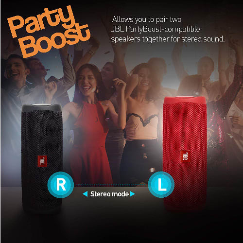 Flip 5 20 W Ipx7 Waterproof Bluetooth Speaker With Partyboost (without Mic, Black