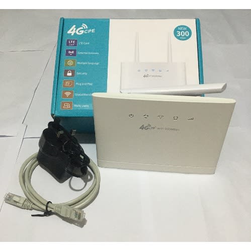 300Mbps 4G LTE Universal Indoor Router With 2 Antennas & LAN Port For All Networks