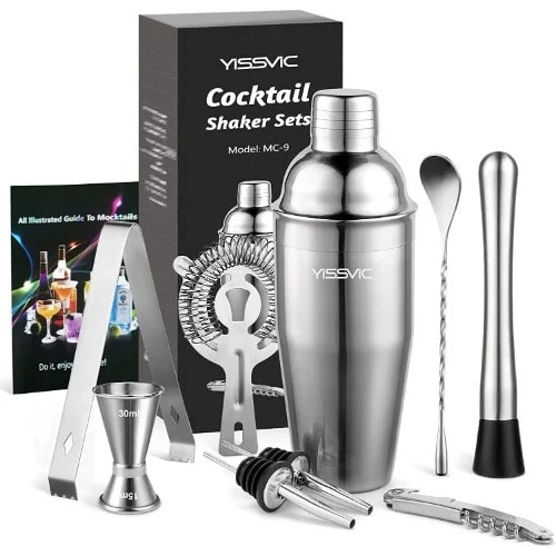 Stainless Steel Cocktail Shaker Set - 9 Pieces