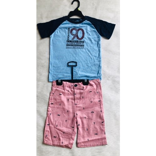 Boys Tshirt And Short Sets- Blue And Pink