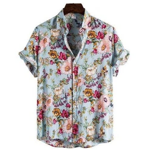 Men's Short Sleeve Floral Vintage Shirt