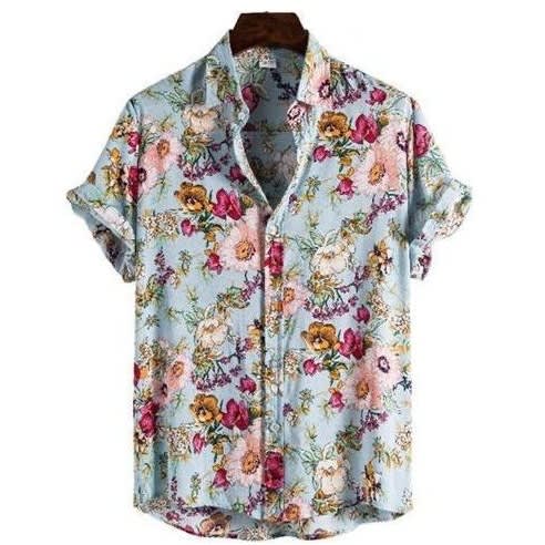 Men's Short Sleeve Floral Vintage Shirt