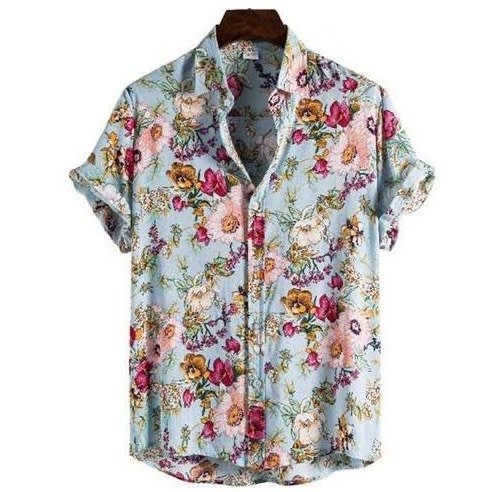 Men's Short Sleeve Floral Vintage Shirt