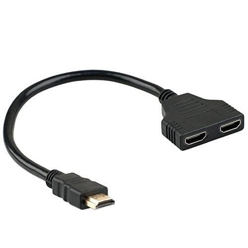 HDMI Male to 2 HDMI Female 1 in 2 out Splitter Black Cable Adapter Converter