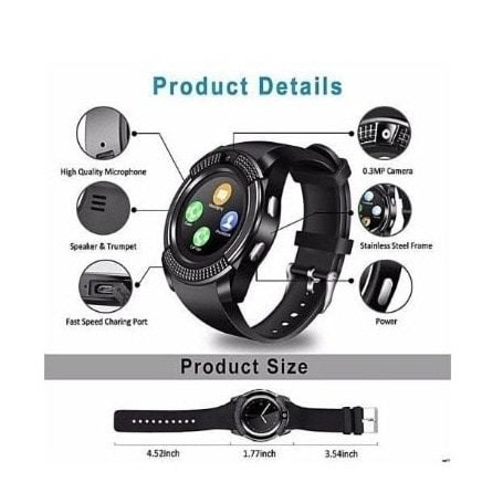V8 Smart Watch With Sim Slot