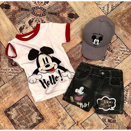 3 In 1 Mickey Mouse Turkey Boys Top And Short