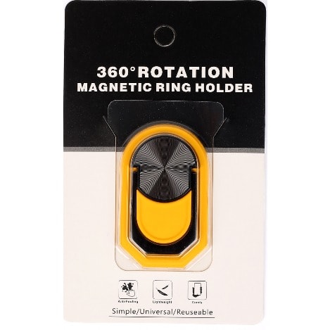 360 Rotation Magnetic Ring Holder- Yellow