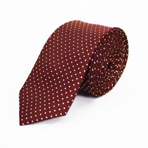 Men's Formal  Shirt With Matching Tie  - White/ Wine