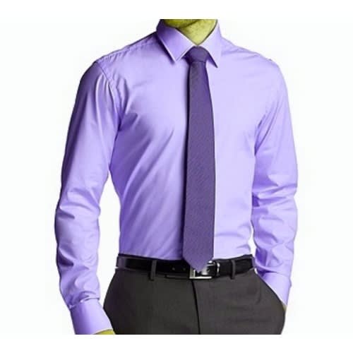 Men's Formal Dress Shirt With Matching Tie  - Light Purple & Deep Purple