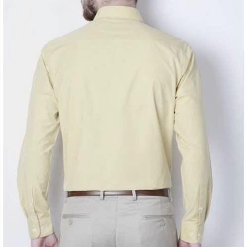 Men's Formal Shirt With Matching Tie  - Light Yellow And Red