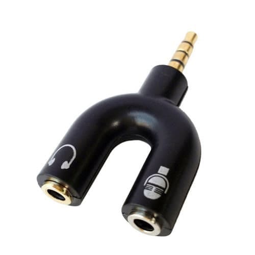 3.5mm Stereo Audio Splitter Earphone Headset + Microphone Adapter For Pc And Smartphone