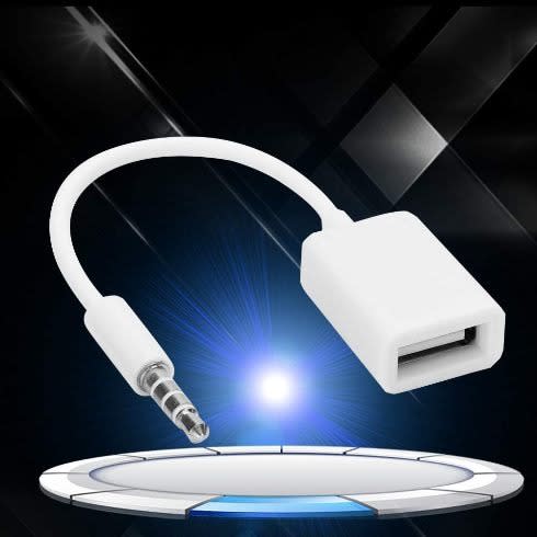 Male Aux Audio Plug Jack To Usb 2.0 Female Converter Cable Cord -3.5mm