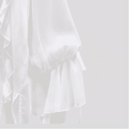 Oyster  Ruffled Blouse -White