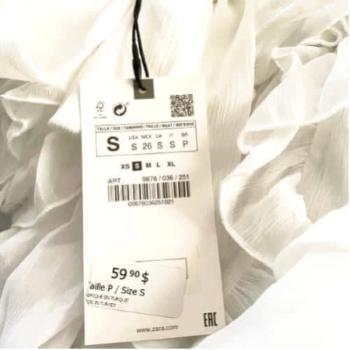 Oyster  Ruffled Blouse -White