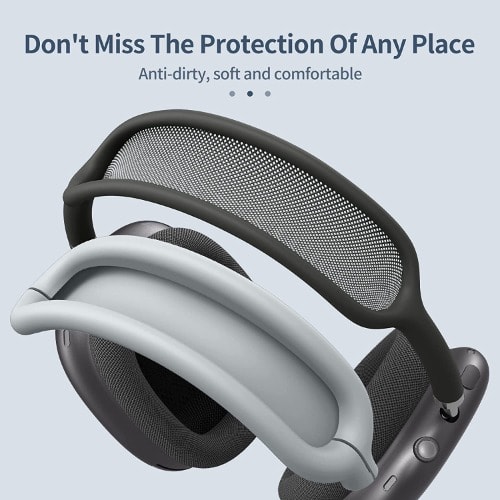 Earphone Case Soft Silicon Protective Cover For Airpods Max  - Grey