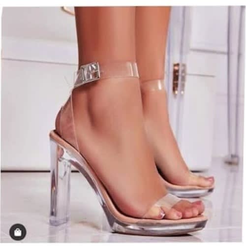 Glass Heeled Transparent Sandal