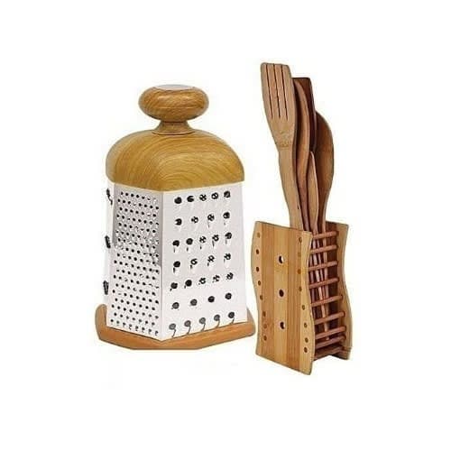 Grater + Set Of Kitchen Wooden Spoons