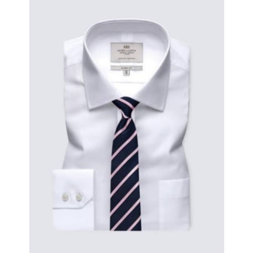 Men's Formal Dress Shirt With Matching Tie - Pure White