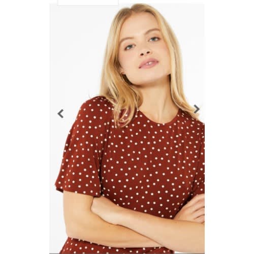 Spot Flutter Sleeve Blouse