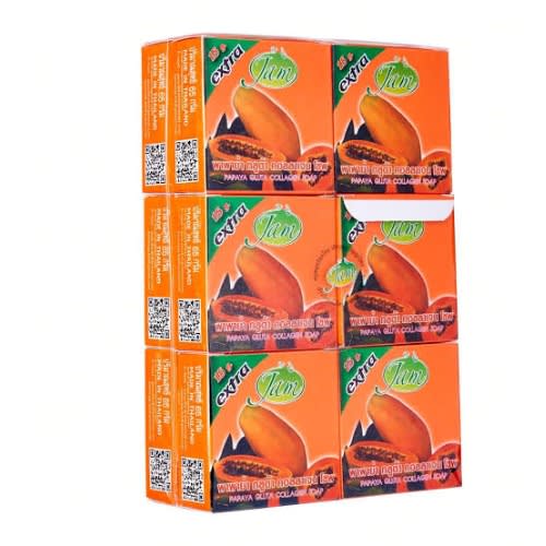Jam Papaya Whitening Soap With Collagen - 12pcs - 15g