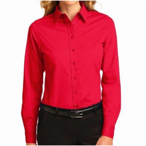Ladies Formal Dress Shirt  - Red