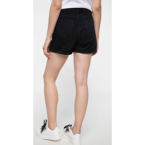 High- Waist Mini Jean Shorts