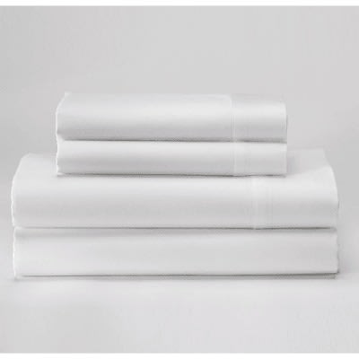 Plain Bed Sheet with 4 Pillow Cases - White