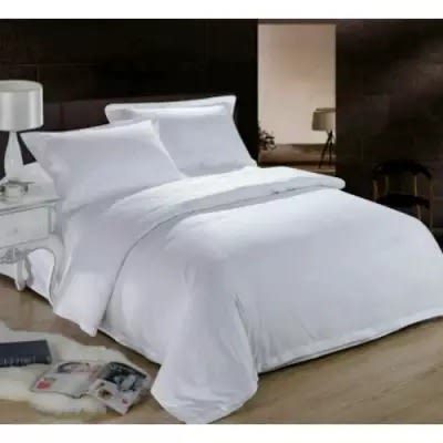 Plain Bed Sheet with 4 Pillow Cases - White
