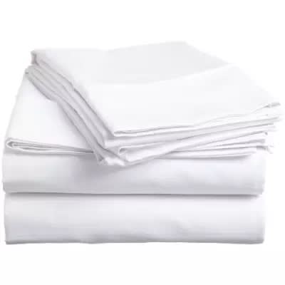 Plain Bed Sheet with 4 Pillow Cases - White