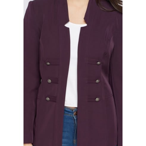 Julipa Dateless Open Front Jacket - Purple
