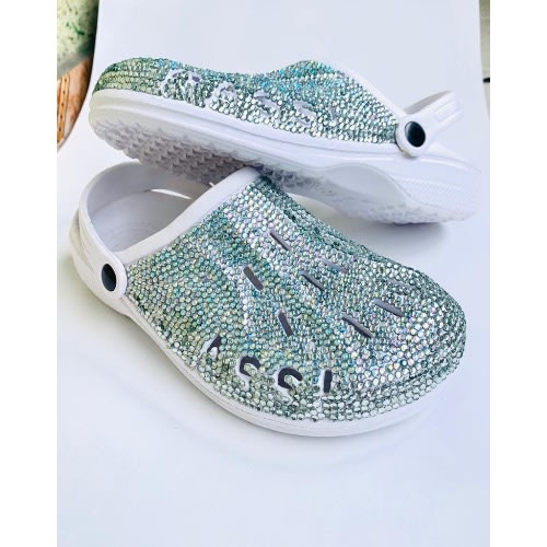 Bling Custom Crocs- Silver