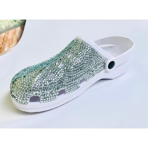Bling Custom Crocs- Silver
