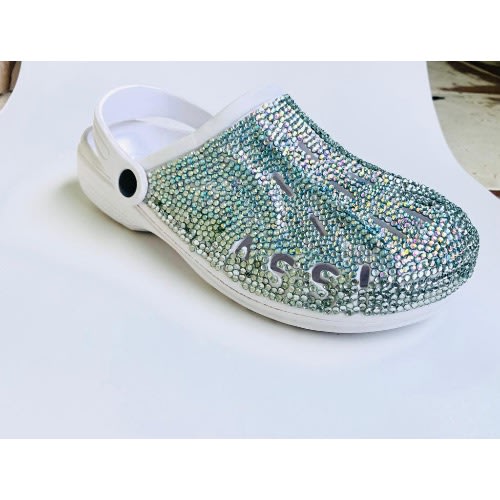 Bling Custom Crocs- Silver