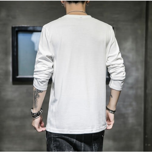 Fitted T-shirt Summer Wear Long Sleeve - White